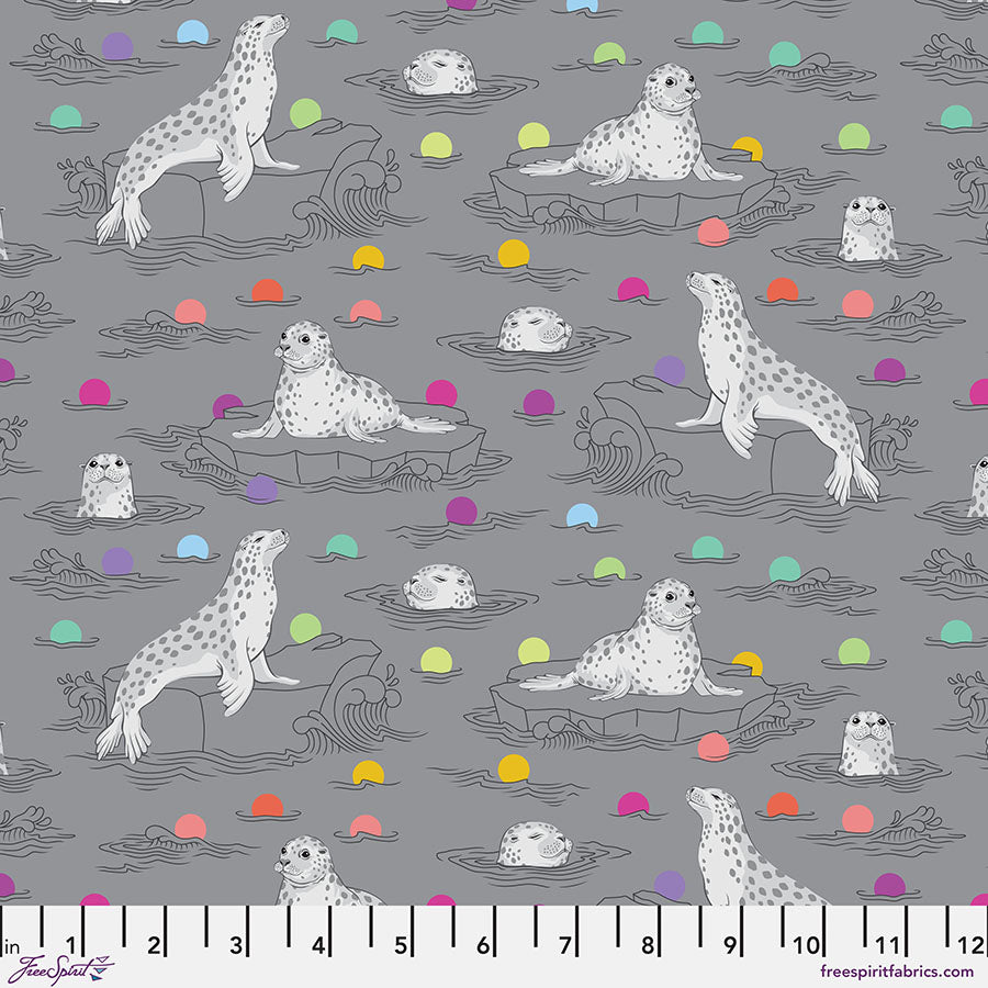 Tula Pink Grayworks Seal the Deal - Shadow  By the 1/2 yard