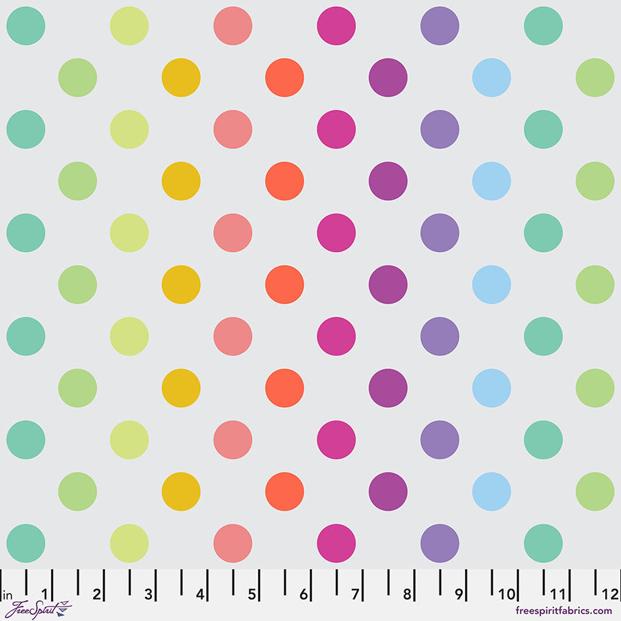 Disco Poms - Whisper || True Colors Graywork Tula Pink by the 1/2 yard