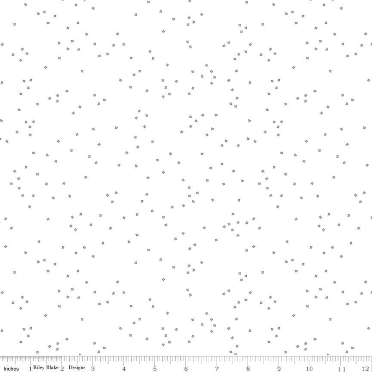 Riley Blake Blossom On White Silver Sparkle By the yard