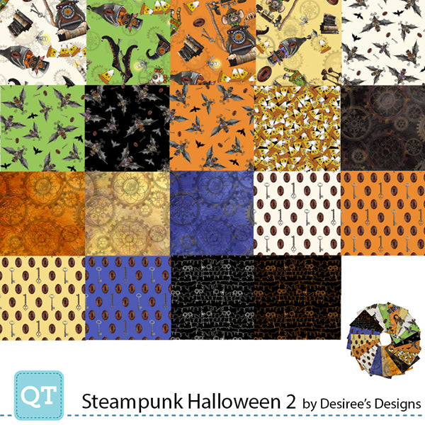 Desiree's Designs Steampunk Halloween 2 Fat Quarter Bundle