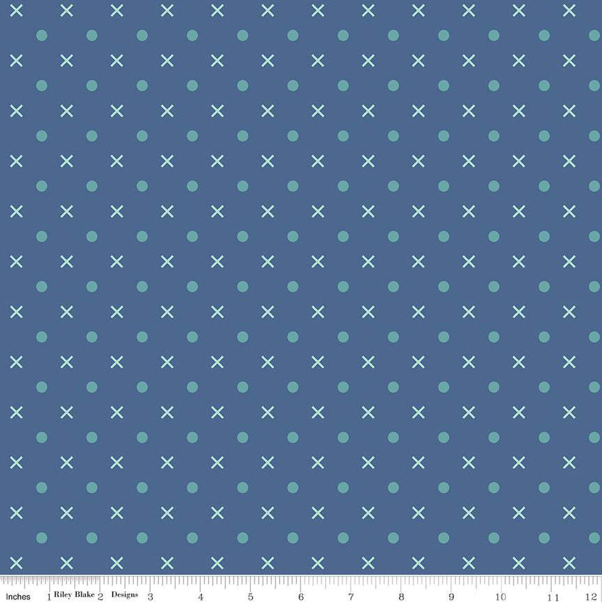 Lori Holt Wide Back Bee Dots Denim By the yard