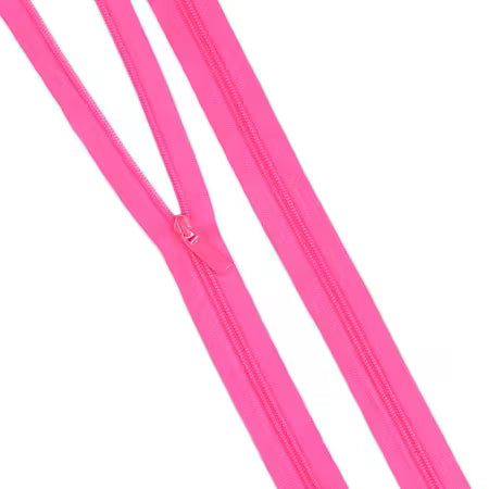 Pre-Order Tula Pink Neon Pink #5 Nylon Coil Zippers: 3 Yards With 9 Pulls # ZBY5C145 10/25