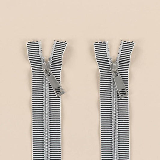 Kimberbell 16" Black & White Striped Zipper, Pack of 2 KDKB1329