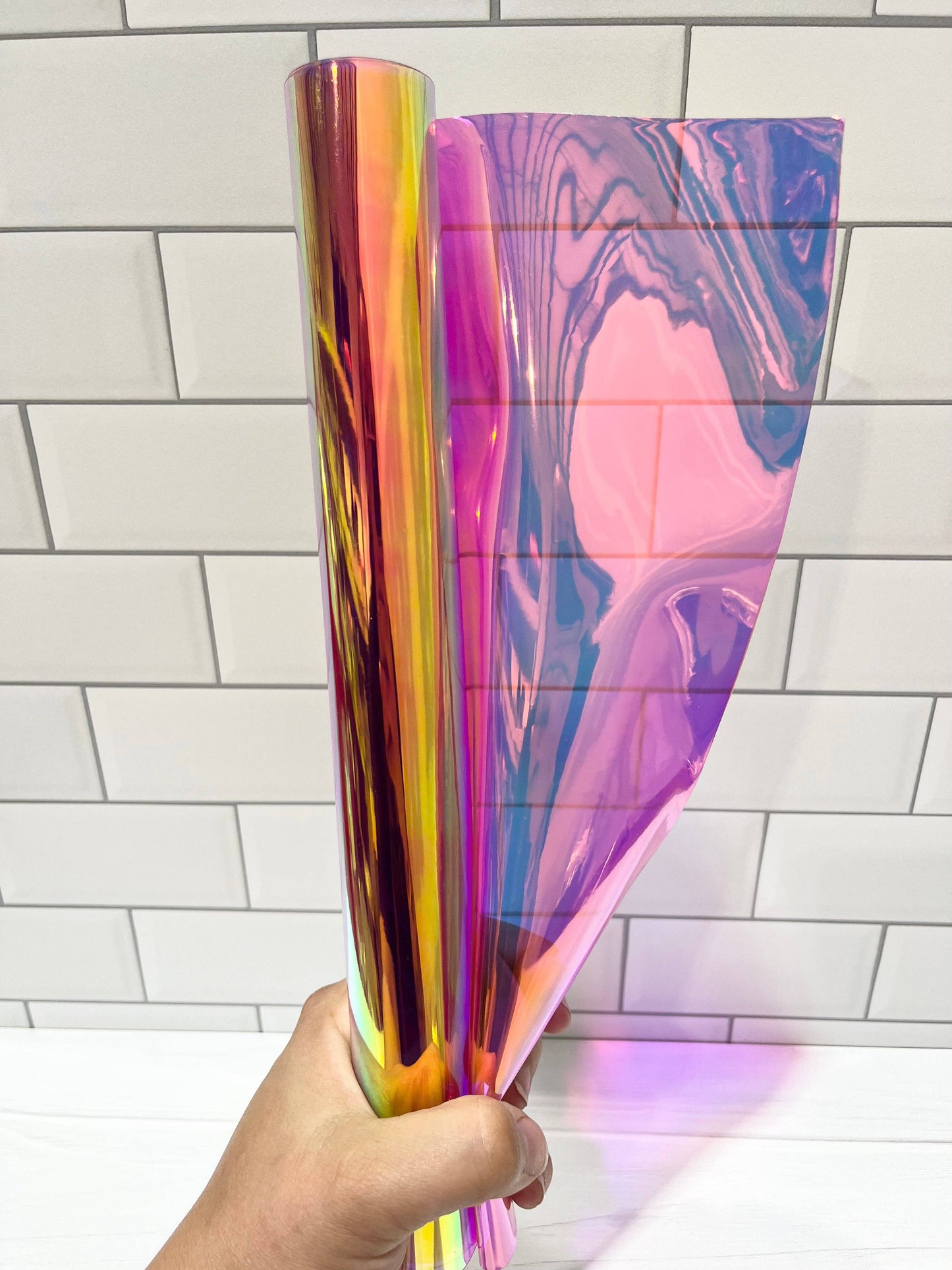 Wonderground Fabrics and Crafts - Clear reflective Colorshift  TPU Vinyl