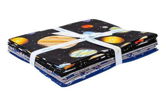 Outer Space by NASA 1 Yard Bundle Black, 7 Pcs