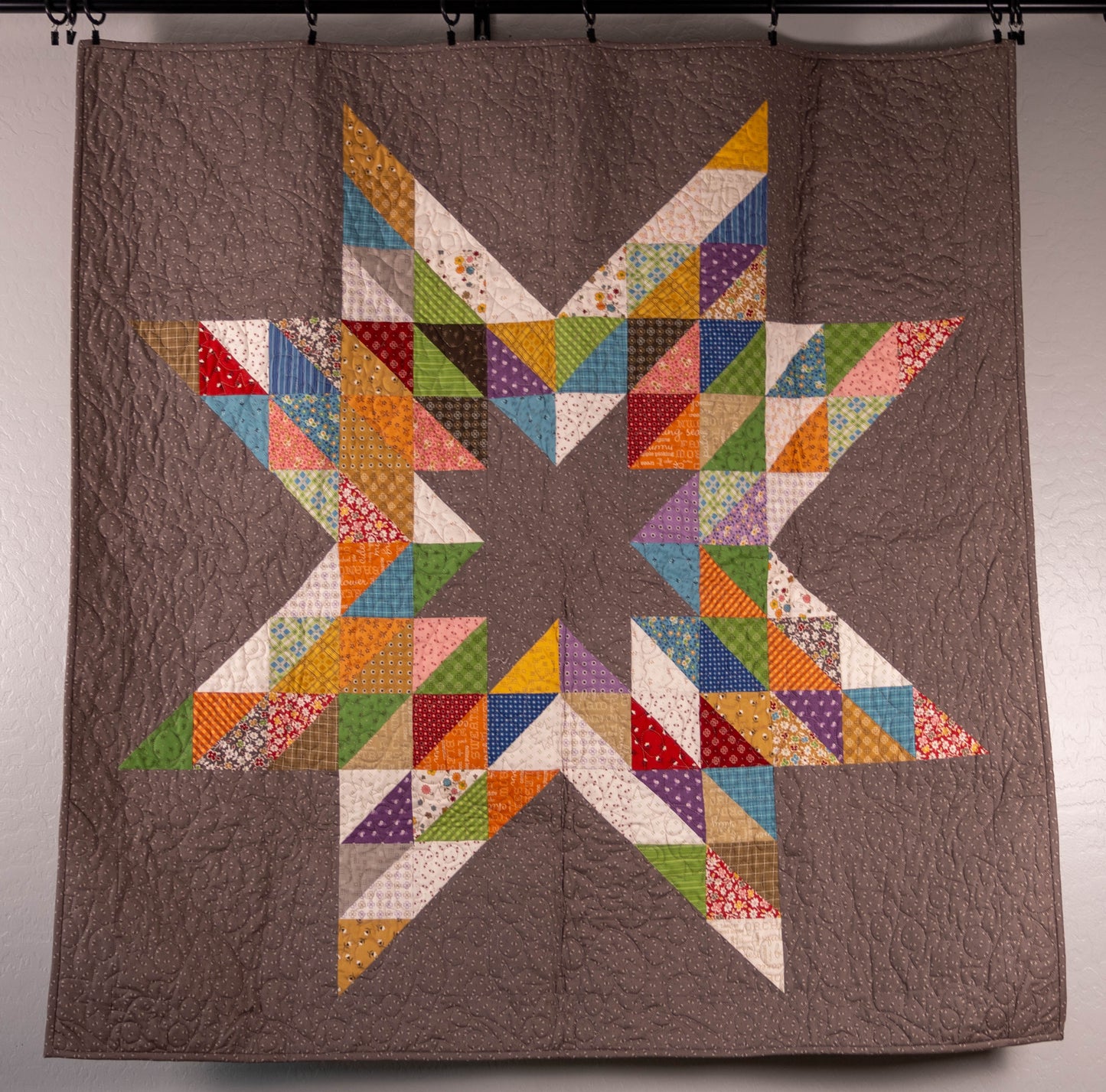 Handmade Brown Star Quilt
